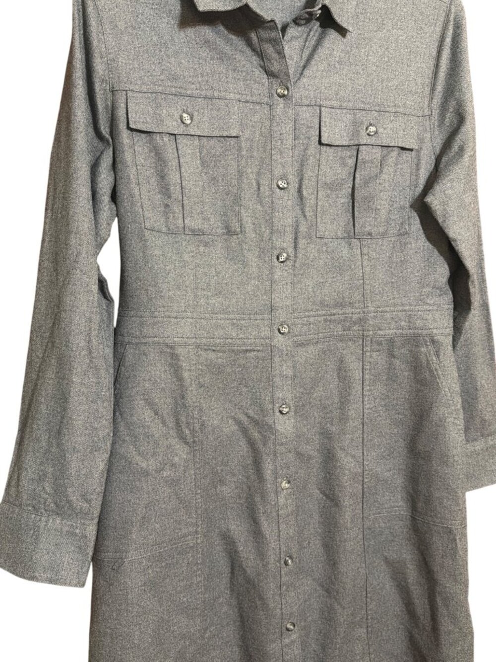 Untuckit Portia Button Up Shirt Dress Size Collared Long Sleeves Cotton Size 10 - Picture 3 of 6